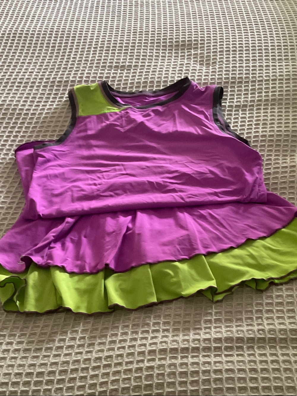 Purple and Lime Green Ruffle Tennis set